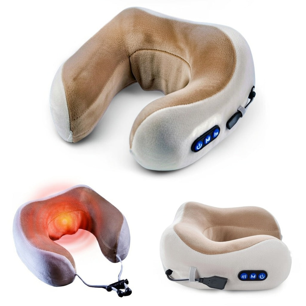 Masajeador Cervical Calefactor + Antifaz de Gel Gratis | Alivio Dolor de Cuello y Migrañas