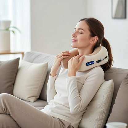 Masajeador Cervical Calefactor + Antifaz de Gel Gratis | Alivio Dolor de Cuello y Migrañas